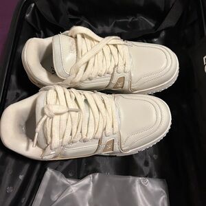 Louis Vuitton Cream and Tan Sneakers